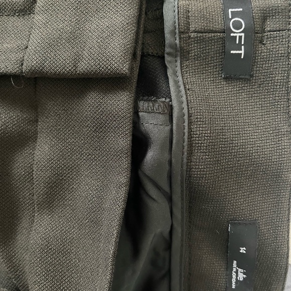 Loft Julie style pants size 14 olive with tie belt slightly cropped - Picture 5 of 5